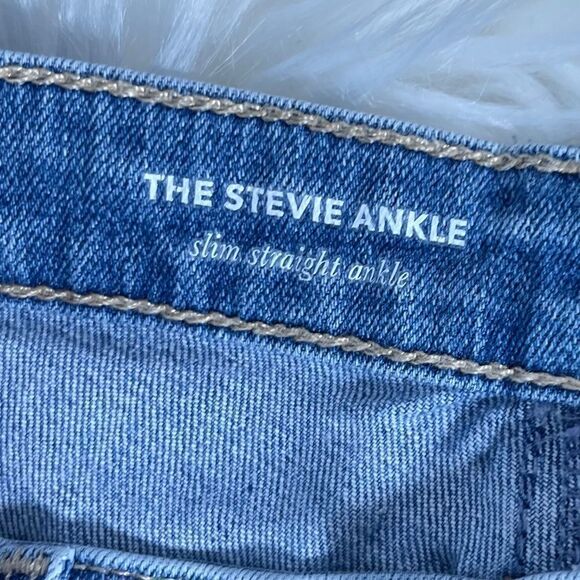 AG Adriano Goldschmied The Stevie Slim Straight Ankle Raw Hem Jeans Sz 26 - Picture 4 of 14